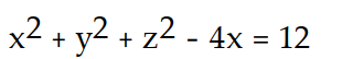 <strong>Find an equation for the sphere with the given center and radius. -Center (-2, 0, 0), radius = 4</strong> A) B) C) D)