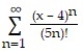 <strong>Find the interval of convergence of the series. - </strong> A) x \le 5 B) 3 \le x \le 5 C) - \infty < x < \infty D) -116 \le x \le 124