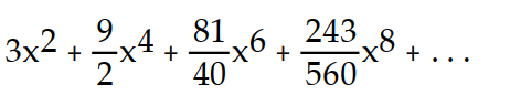 <strong>Find the first four nonzero terms in the Maclaurin series for the function. -f(x) = x sin( 3x)</strong> A) B) C) D)