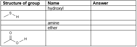Fill in the missing entries: