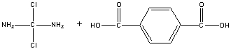 Sketch the polymer formed from the condensation of the molecules below. Include at least two units of each in your sketch.