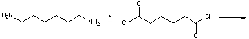 One way to synthesize polyamides is from acid chlorides and amines with the loss of HCl. Draw the structure of the combination of two units of each of the following monomers: