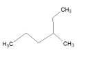 <strong>What is the correct name for the structure below? </strong> A) 2-ethylpentane B) 2-propylbutane C) 3-ethylpentane D) 3-methylhexane E) 4-methylhexane