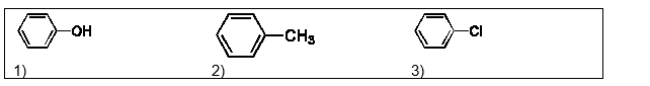 <strong>List the following three compounds in order of increasing boiling point: </strong> A) 1, 2, 3 B) 3, 2, 1 C) 1, 3, 2 D) 2, 1, 3 E) 2, 3, 1
