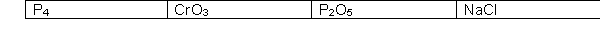 <strong>For the following substances, choose the answer which best describes what type of solid will form respectively, upon solidification: </strong> A) molecular, ionic, molecular, ionic B) metallic, molecular, molecular, ionic C) network, metallic, molecular, ionic D) molecular, network, ionic, ionic E) molecular, ionic, network, ionic