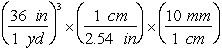 <strong>Use the following information for Questions 3.785 L = 1 gallon; 2.2 lbs = 1 kg; V = EQ \F(4,3) ?r<sup>3</sup><sup>;</sup> 1 in = 2.54 cm; 1 mile = 1.609 km; 12 in = 1 ft; 1 yard = 3 ft; 1 gal = 3.785 L; ?C = 5/9 (?F - 32) proton \quad charge = +1.6022 x 10<sup>-19 </sup>C \quad mass = 1.6726 x 10<sup>-27</sup> kg electron \quad charge = -1.6022 x 10<sup>-19</sup> C \quad mass = 9.1094 x 10<sup>-31</sup> kg neutron \quad charge = 0 \quad \quad \quad \quad \quad \quad mass = 1.6749 x 10<sup>-27</sup> kg -Which of the following are valid conversions from cubic yards to mm<sup>3</sup>?</strong> A) B) C) D) E)
