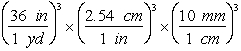 <strong>Use the following information for Questions 3.785 L = 1 gallon; 2.2 lbs = 1 kg; V = EQ \F(4,3) ?r<sup>3</sup><sup>;</sup> 1 in = 2.54 cm; 1 mile = 1.609 km; 12 in = 1 ft; 1 yard = 3 ft; 1 gal = 3.785 L; ?C = 5/9 (?F - 32) proton \quad charge = +1.6022 x 10<sup>-19 </sup>C \quad mass = 1.6726 x 10<sup>-27</sup> kg electron \quad charge = -1.6022 x 10<sup>-19</sup> C \quad mass = 9.1094 x 10<sup>-31</sup> kg neutron \quad charge = 0 \quad \quad \quad \quad \quad \quad mass = 1.6749 x 10<sup>-27</sup> kg -Which of the following are valid conversions from cubic yards to mm<sup>3</sup>?</strong> A) B) C) D) E)
