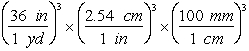 <strong>Use the following information for Questions 3.785 L = 1 gallon; 2.2 lbs = 1 kg; V = EQ \F(4,3) ?r<sup>3</sup><sup>;</sup> 1 in = 2.54 cm; 1 mile = 1.609 km; 12 in = 1 ft; 1 yard = 3 ft; 1 gal = 3.785 L; ?C = 5/9 (?F - 32) proton \quad charge = +1.6022 x 10<sup>-19 </sup>C \quad mass = 1.6726 x 10<sup>-27</sup> kg electron \quad charge = -1.6022 x 10<sup>-19</sup> C \quad mass = 9.1094 x 10<sup>-31</sup> kg neutron \quad charge = 0 \quad \quad \quad \quad \quad \quad mass = 1.6749 x 10<sup>-27</sup> kg -Which of the following are valid conversions from cubic yards to mm<sup>3</sup>?</strong> A) B) C) D) E)
