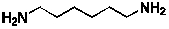 Draw a ball and stick model of 1,6-hexanediamine, a starting material for nylon. The line structure is shown below: