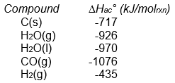 Use enthalpies of atom combination to calculate \Delta H<sub>rxn</sub>° for the following reaction. What would happen to the magnitude of \Delta H<sub>rxn</sub>° if the reaction consumed liquid water instead of gaseous water?