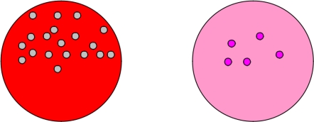 <strong>A catheterized urine was processed and the resulting culture sheep blood and MacConkey agar plates are provided. How do you account for the difference in the colony counts between the two agar plates? </strong> A) The urine loop used to inoculate the blood agar was inserted into the urine at a 90° angle. B) The urine sat at room temperature prior to processing, allowing the organisms to multiply. C) The urine loop was not redipped into the urine prior to inoculation of the MacConkey agar. D) Two different sizes of calibrated loops were used for inoculation.