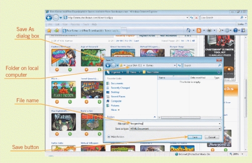 <strong>Please refer to the figure below as you answer the following two questions. FIGURE 2-1    -Referring to Figure 2-1, to save a downloaded file to your computer you open the ____ dialog box.</strong> A) Save As B) Save C) Download D) Programs <div style=padding-top: 35px> 