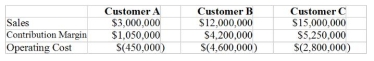 <strong>Use the following to answer questions: Adelaide Proctoris computing return on sales for all of her customers. Her results indicate the following -Return on sales for Customer A is:</strong> A) (20%) B) 20% C) (15%) D) 35%