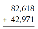 <strong>Add. - </strong> A) 124,489 B) 135,589 C) 124,589 D) 125,589