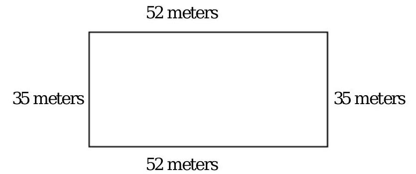 Find the perimeter of the figure. -A concrete curb is to be built around a parking lot. How many meters of curbing will be needed?