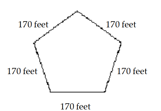 Find the perimeter of the figure. -The city plans to frame the local playground with redwood lumber. How many feet of lumber will the city need?