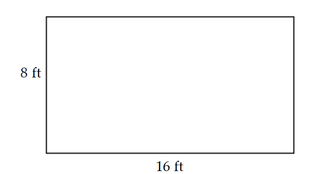 Find the area of the region. -A homeowner is planning a vegetable garden and needs to know the area to determine how much compost to add. Find the area of the rectangular garden.