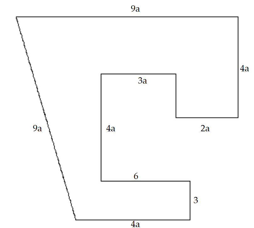 Solve the problem. -Find a polynomial for the perimeter of the figure.  