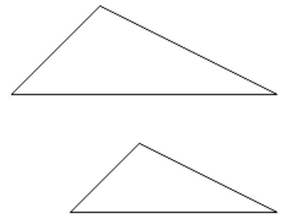 For the pair of similar triangles, find the length of the indicated side. - In the upper triangle, the shortest side has length 16 , and the middle side has length 24 . In the lower triangle, the shortest side has length 12 , the middle side has length 18 , and the longest side has length 24. Find the length, x , of the longest side of the upper triangle.