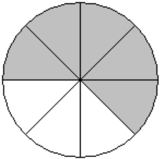 <strong>What part of the object or set of objects is shaded? - </strong> A) \frac{3}{8} B) \frac{5}{8} C) \frac{5}{3} D) \frac{3}{5}