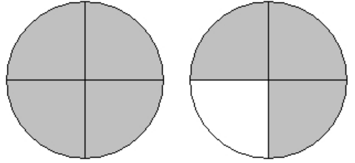 <strong>What part of the object or set of objects is shaded? - </strong> A) \frac{3}{4} B) \frac{7}{8} C) \frac{1}{7} D) \frac{7}{4}