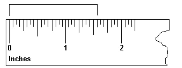 <strong>What part of the object or set of objects is shaded? -What part of the inch is highlighted? </strong> A) \frac{24}{16} B) \frac{15}{16} C) \frac{21}{16} D) \frac{25}{16}