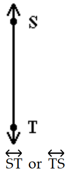 <strong>Solve the problem. -Draw the line which passes through S and T. Name the line in two ways. </strong> A) B) C) D)