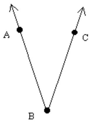 <strong>Name the angle in five different ways. - </strong> A) Angle B , angle C A B, \angle A B C, \angle C B A , or \angle B B) Angle A B C , angle C B A, \angle A B C, \angle C B A , or \angle B C) \angle \mathrm{ABC}, \angle \mathrm{CBA}, \angle \mathrm{B}, \angle \mathrm{BCA} , or angle \mathrm{B} D) Angle A B C , angle B , angle C B A , angle A C B , or \angle B