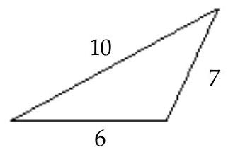 <strong>Classify the triangle as equilateral, isosceles, or scalene. Then classify it as right, obtuse, or acute. - </strong> A) Scalene; obtuse B) Isosceles; obtuse C) Isosceles; acute D) Scalene; acute