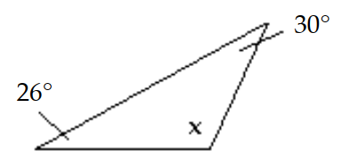 <strong>Find the missing angle measure. - </strong> A) 124^{\circ} B) 56^{\circ} C) 154^{\circ} D) 150^{\circ}