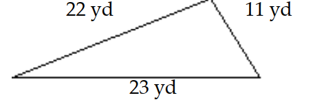 <strong>Find the perimeter of the polygon. - </strong> A) 55 \mathrm{yd} B) 56 \mathrm{yd} C) 126.5 \mathrm{yd} D) 45 \mathrm{yd}
