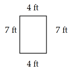 <strong>Find the perimeter of the polygon. - </strong> A) 6 \mathrm{ft} B) 16 \mathrm{ft} C) 22 \mathrm{ft} D) 11 \mathrm{ft}