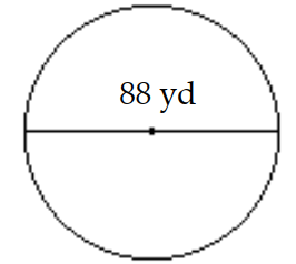 Find the radius or diameter as requested. -Find the radius.
