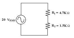 Figure 8-2 -What is the approximate peak input voltage to the circuit in Figure 8-2?