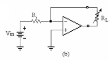 Figure 20-1 -Refer to Figure 20-1 (a). If R<sub>1</sub> = R<sub>2</sub> = 30 k? and the closed loop gain is 450, the value of the external gain-setting resistor R<sub>G</sub> is: