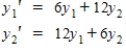 Solve the system of first-order linear differential equations given below.