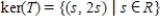<strong>Find the kernel of the linear transformation   , defined by   .</strong> A)    B)    C)    D)   E)   <div style=padding-top: 35px> 