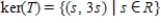 <strong>Find the kernel of the linear transformation   , defined by   .</strong> A)    B)    C)    D)   E)   <div style=padding-top: 35px> 