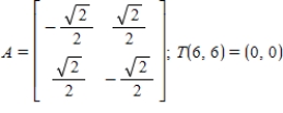 <strong>Find the standard matrix A for the linear transformation T, where T is the counterclockwise rotation of 45° about the origin in   . Also use A to find   for the vector   .</strong> A)    B)    C)    D)    E)    <div style=padding-top: 35px> 