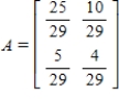 <strong>Find the standard matrix A for the linear transformation T where T is the projection onto the vector   in   .</strong> A)    B)    C)    D)    E)    <div style=padding-top: 35px> 