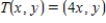 <strong>Sketch the image of the rectangle with vertices at (0, 0), (0, 4), (1, 4), and (1, 0) under the transformation T which is the contraction given by   .</strong> A)    B)    C)    D)    E)    <div style=padding-top: 35px> 