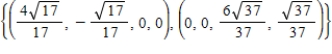 <strong>Find an orthonormal basis for the solution space of the following homogeneous system of linear equations.  </strong> A)   B)    C)    D)   E)   <div style=padding-top: 35px> 