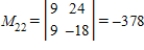 <strong>Find the minor and its cofactor of the matrix .</strong> A) B) C) D) E)