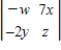 <strong>Evaluate the determinant of the matrix below to determine which of the following makes the equation true. </strong> A) B) C) D) E)