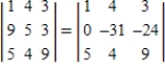 <strong>Which property of determinants is illustrated by the equation </strong> A) If a multiple of a row is added to another row in a matrix and then the constant is added to a row, the determinant of the matrix is unchanged. B) If a non-zero constant is added to a row of a matrix, the determinant of the matrix is unchanged. C) If the two columns of the matrix are interchanged, the determinant of the matrix is unchanged. D) If a multiple of a row is added to another row of a matrix, the determinant of the matrix is unchanged. E) If times a row of a matrixis added to another row of a matrix, the determinant of the matrix is multiplied by c.