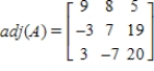 <strong>Find the adjoint of the matrix .</strong> A) B) C) D) E)