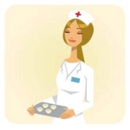 <strong>Complete la oración según la imagen.Esta _____ fue muy buena con mi hija en el hospital. </strong> A) traductora B) ingeniera C) enfermera D) jueza