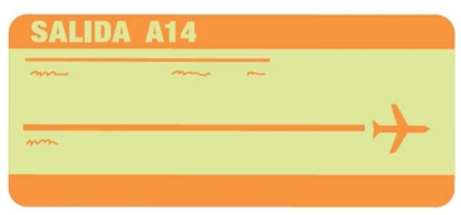 <strong>Complete la oración según el dibujo.Fui al mostrador para conseguir mi___. </strong> A) tarjeta de embarque B) tarjeta postal C) pasaporte D) visado