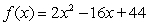 Convert the function into vertex form, .