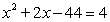 Find any solutions to the equation Write your answer as r<sub>1</sub>, r<sub>2</sub>, with r<sub>1</sub><r<sub>2</sub>. For complex answers enter .